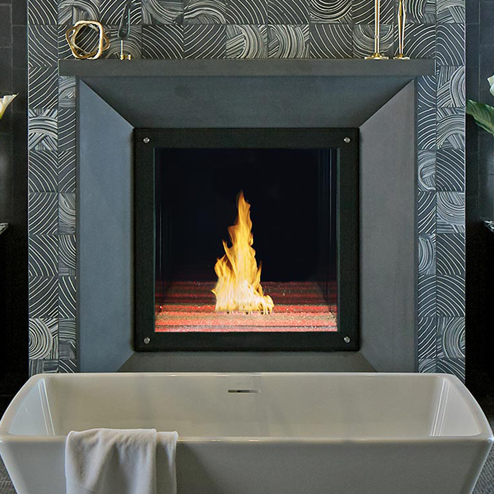 Square Gas Fireplace