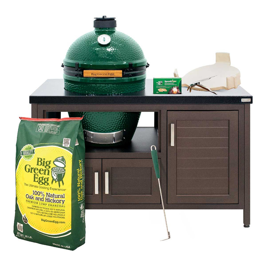 Large Big Green Egg in 53-inch Modern Farmhouse table Package