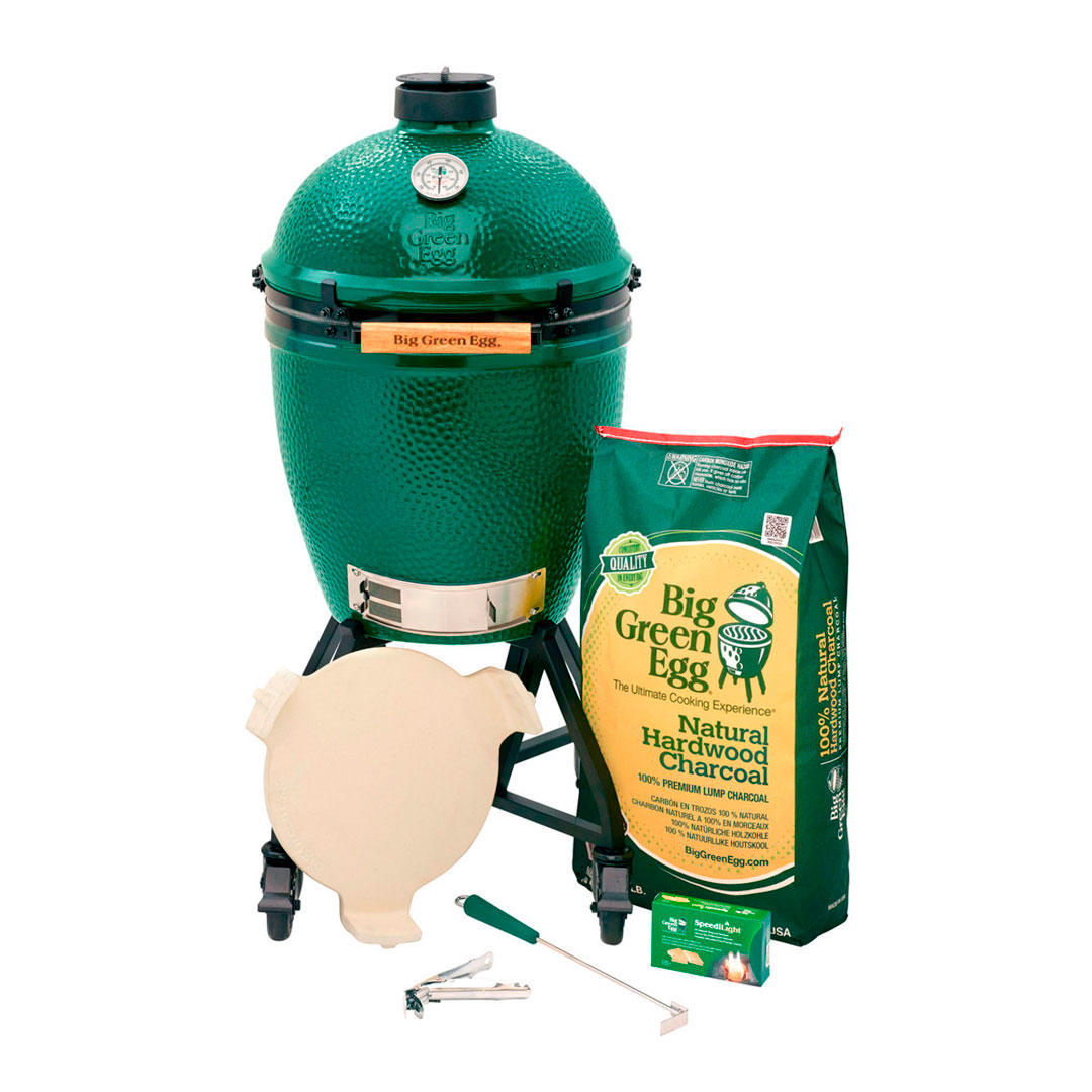 Large Big Green Egg in an intEGGrated Nest+Handler Package